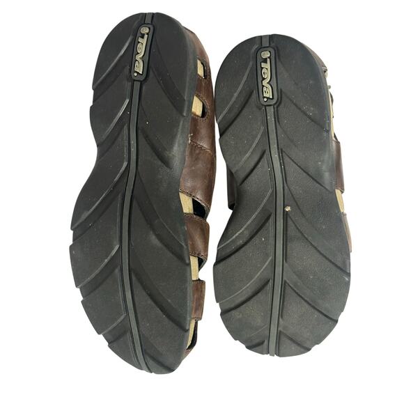 Teva Men's size 11 Brown Leather Fisherman Sandals - Picture 4 of 7